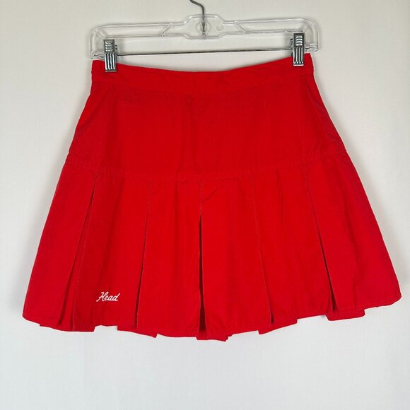 Head Dresses & Skirts - Vintage HEAD Sportwear Skirt Womens 10 Red Nylon Tennis‎ Golf Pickleball Sporty